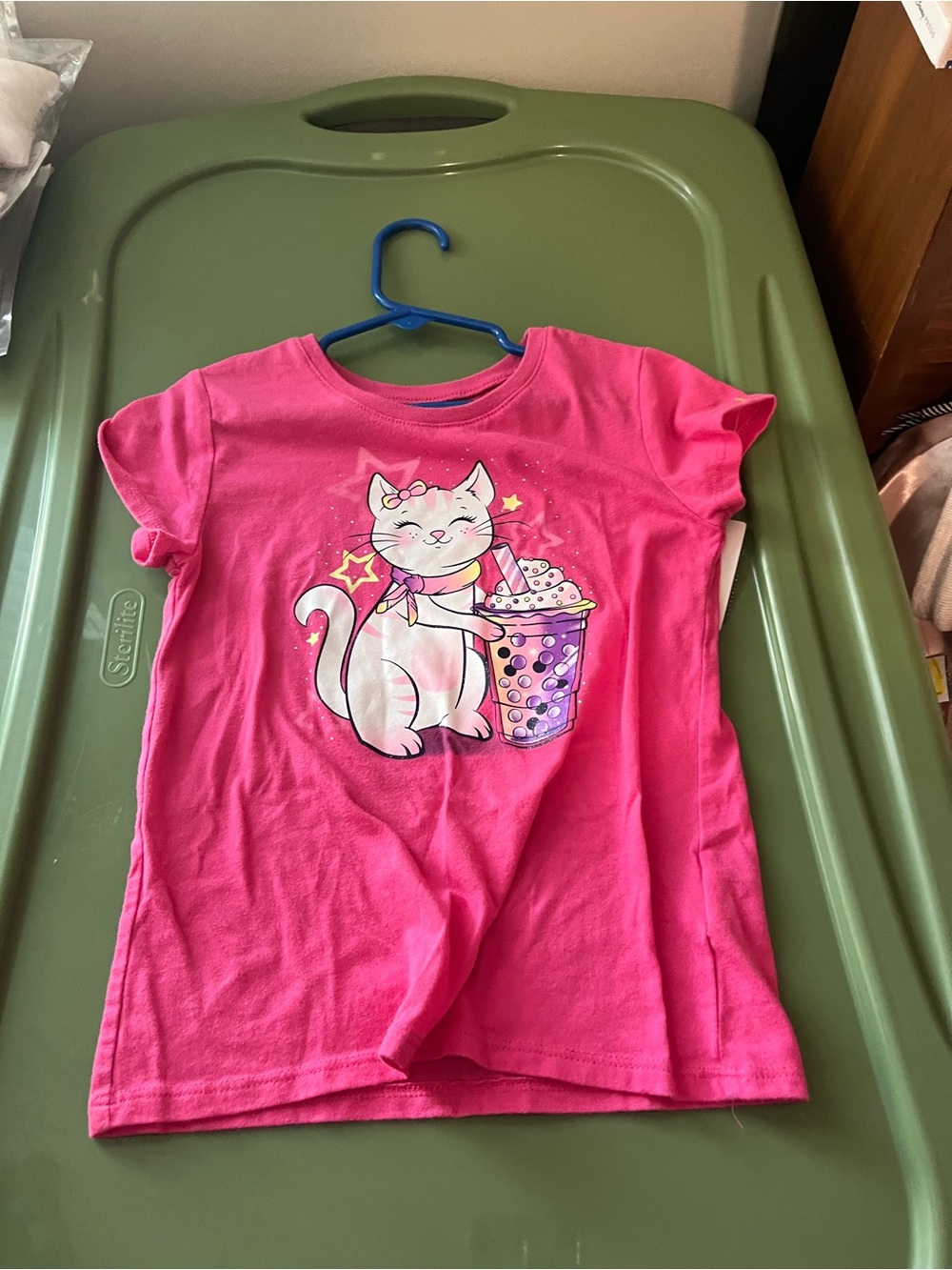 The Children's Place Hot Pink Cat & Bubble Tea Short Sleeve Tee